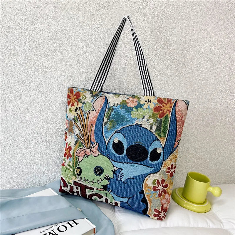 Disney Retro Canvas Schoudertas Lilo & Stitch, Winnie the Pooh – Ruime Capaciteit