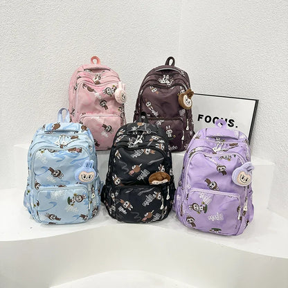 Labubu Cartoon Kinder Rugzak – Nylon Materiaal Boogriem