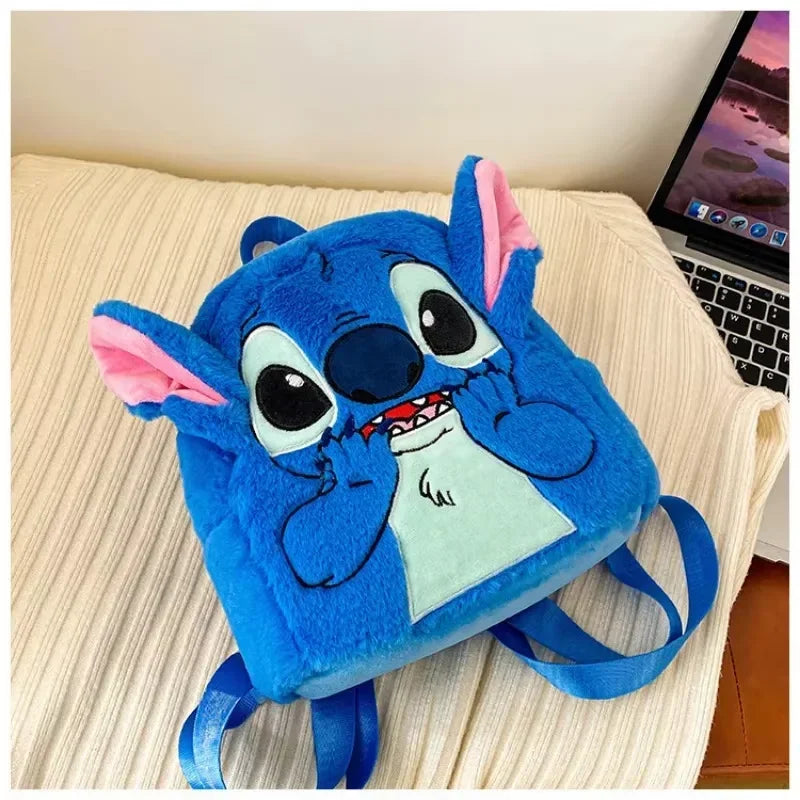 Disney Pluche Rugzak Blauw Stitch - Grote Capaciteit