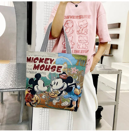Disney Retro Canvas Schoudertas Lilo & Stitch, Winnie the Pooh – Ruime Capaciteit