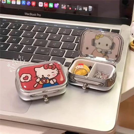 Sieradendoos Hello Kitty Sanrio met HD Spiegel en Compact Ontwerp