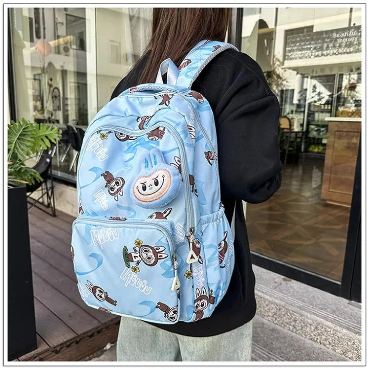Labubu Cartoon Kinder Rugzak – Nylon Materiaal Boogriem