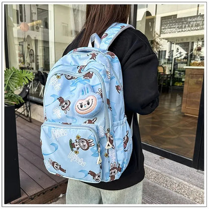 Labubu Cartoon Kinder Rugzak – Nylon Materiaal Boogriem