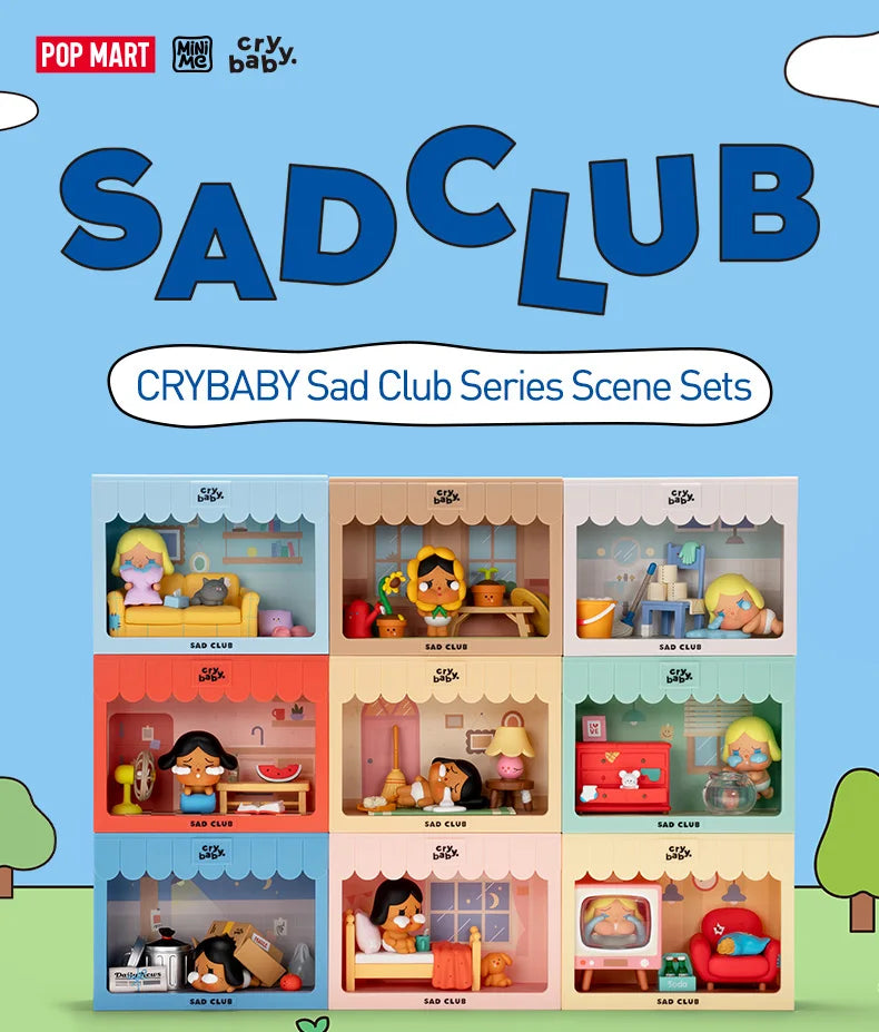 Officiële POP MART Crybaby Sad Club Series Scene Sets Mystery Box – Schattige Anime Actiefiguren