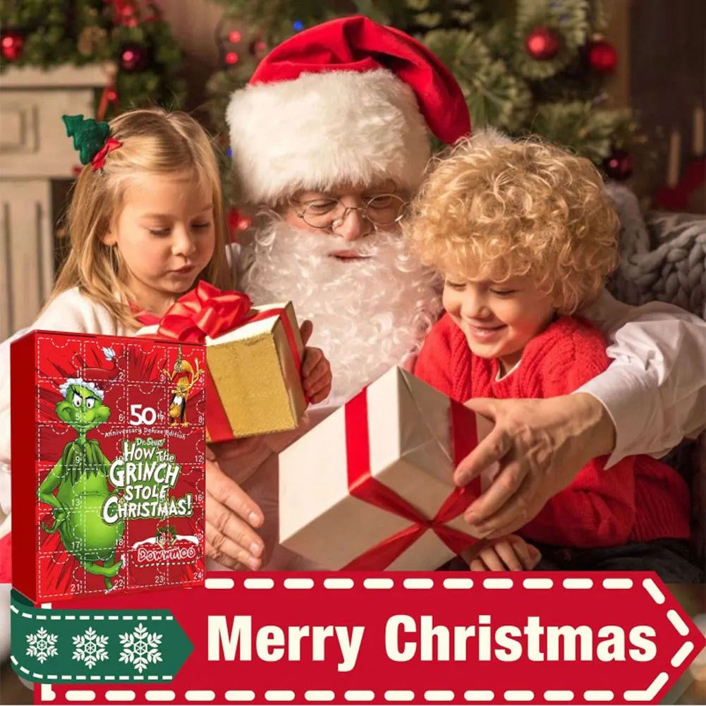 Grinch Adventskalender 2025 – Acryl Kinderhanger voor jongens en meisjes