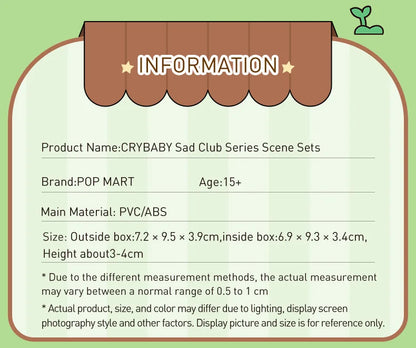 Officiële POP MART Crybaby Sad Club Series Scene Sets Mystery Box – Schattige Anime Actiefiguren