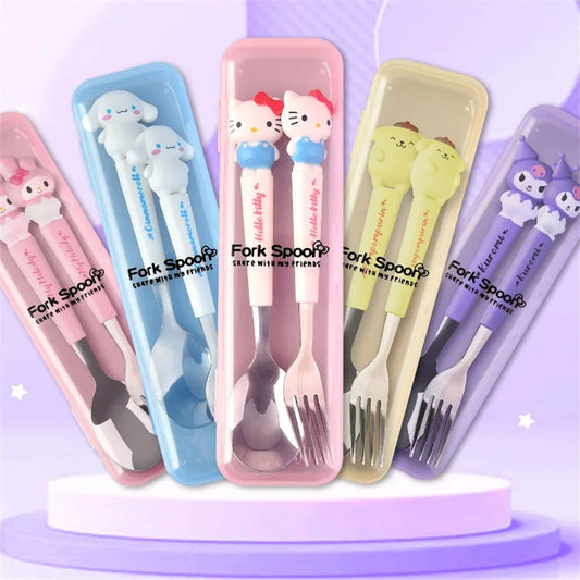 Sanrio Kinderbestek Set met Siliconen Handvat voor Jongens en Meisjes