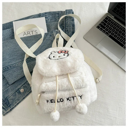Kawaii My Melody Kuromi Hello Kitty Rugzak – Grote Inhoud en Pluche