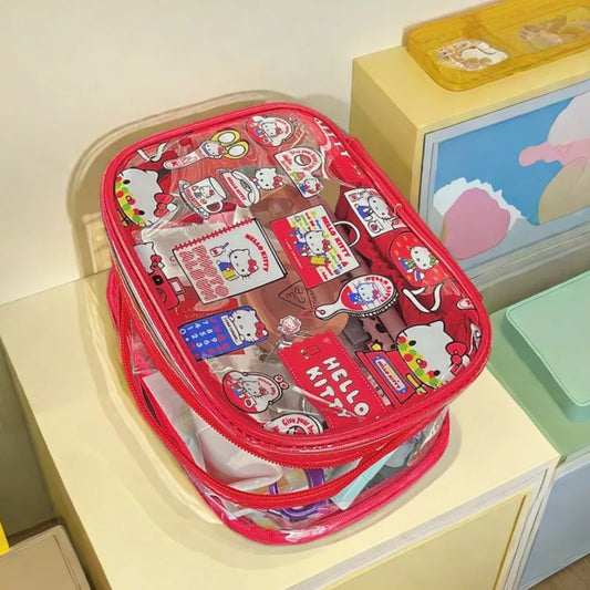 Make-up Tas Hello Kitty Transparant Grote Capaciteit Waterdicht
